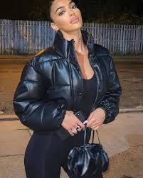 Ladies Faux Short Puffer Jacket