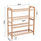 Bamboo Wood Storage / Shoe Rack With 4 Tier 12 Pairs Shoe Shelf Storage Organizer