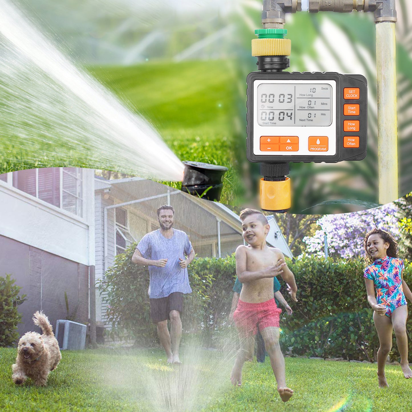 Large LCD Screen Watering Timer Programmable Irrigation System for Garden