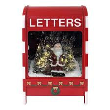 LED Musical Santa Letter Box Christmas Decoration 37cm