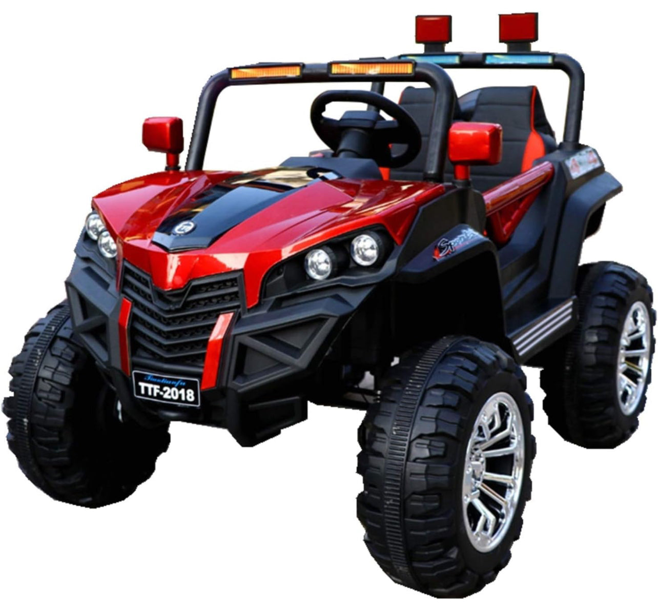 Kids Ride on Jeep with 12V Rechargeable Battery, Music, Lights and Remote Control, Red TTF2018