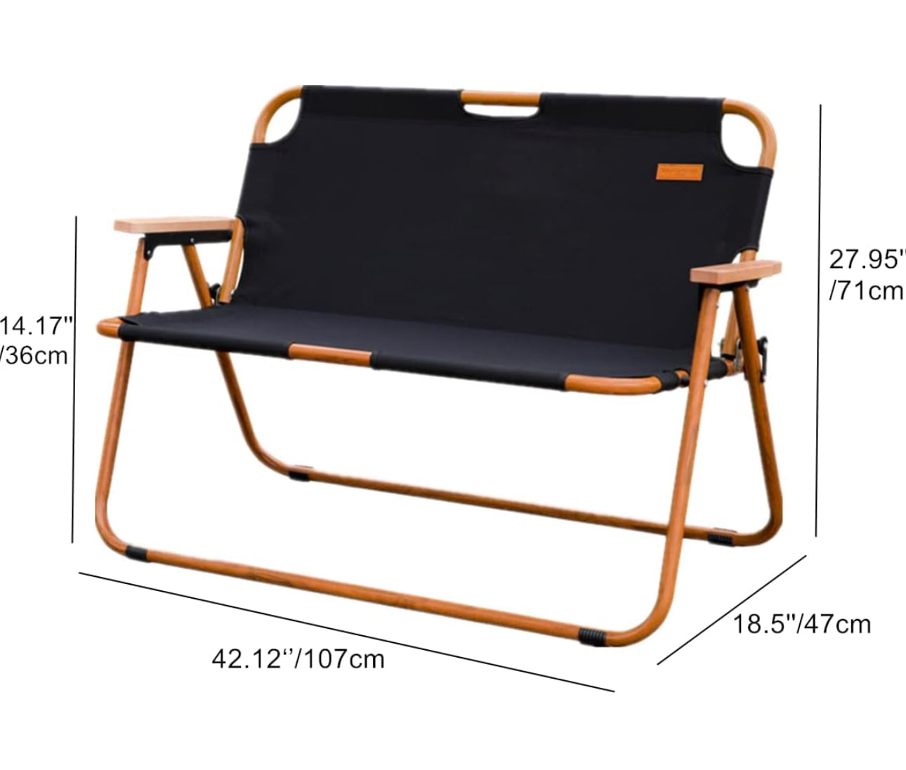 Double Camping Chair 2-Person Folding Chairs Portable Outdoor Fishing Chair for Patio Lawn Beach Yard Garden