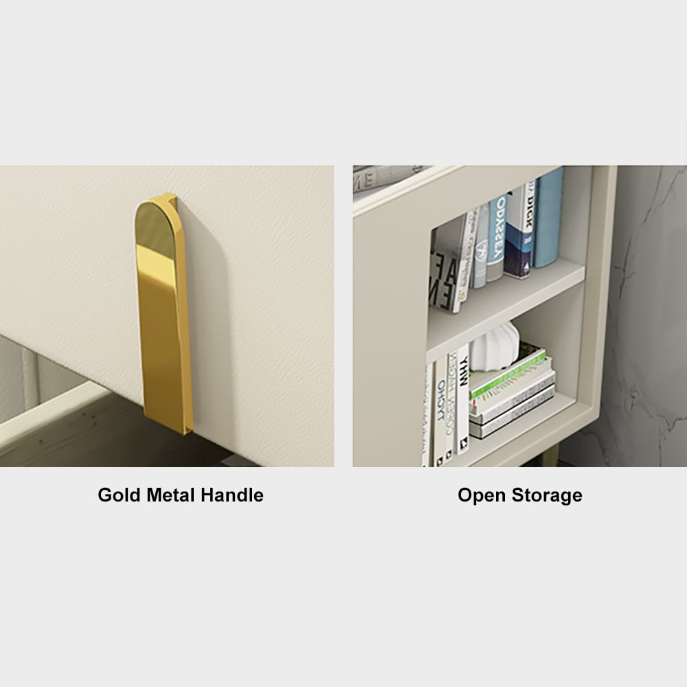 MFurn Modern Multifunctional Narrow Side Table Sintered Stone Top End Table Speaker & USB Port-Various Colours