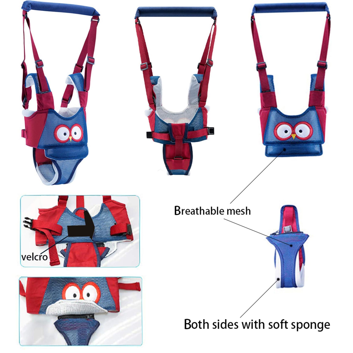 Adjustable Toddler Infant Walker Harnesses Standing Up and Walking Learning Helper With Detachable Crotch
