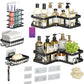 Corner Shower Caddy, Stainless Steel Shower Organizer Shelf with Soap Holder, Bottle Holder & Hook Wall-Mounted Shower Shelves with 16 Hooks, Bathroom Shower Rack (Black) 5pc