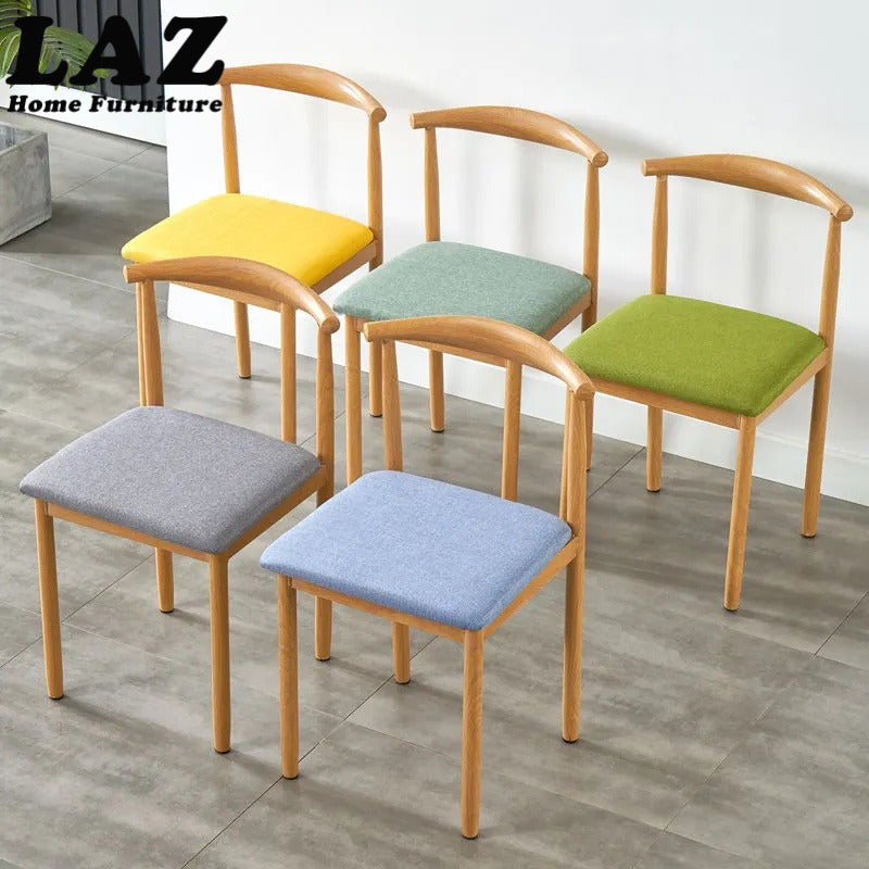 MFurn Scandinavian Dining Chair – PU Leather Upholstered Seat with Steel Frame