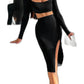 Elegant Sexy Ladies CropTop & Skirt 2pc
