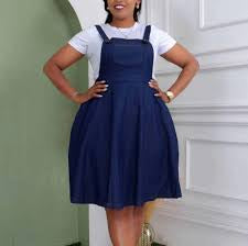 Ladies Denim Dungaree Dress