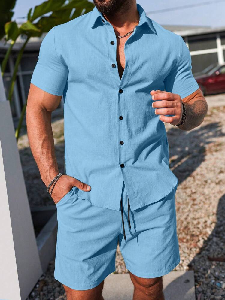 Men’s Summer 2pc Shirt/Shorts -Various Colours