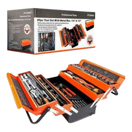 Tool Kit With Cantilever Metal Box 85pc Set