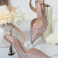 Ladies Glamorous Pointed-Toe Slingback Pumps-Various Colours