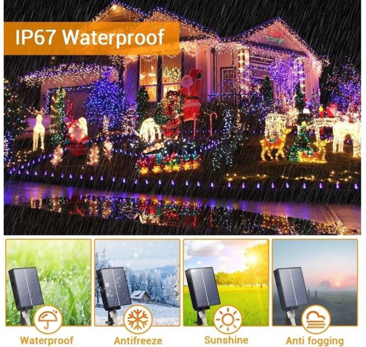 Mtech Solar Powered HD Tube Christmas Light with Remote -Various Options