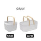 MHome Multifunction Mesh Basket with Wooden Handle Cosmetic Organizer Kitchen Fruit Vegetable Storage Basket-Various Colour 2pc Set