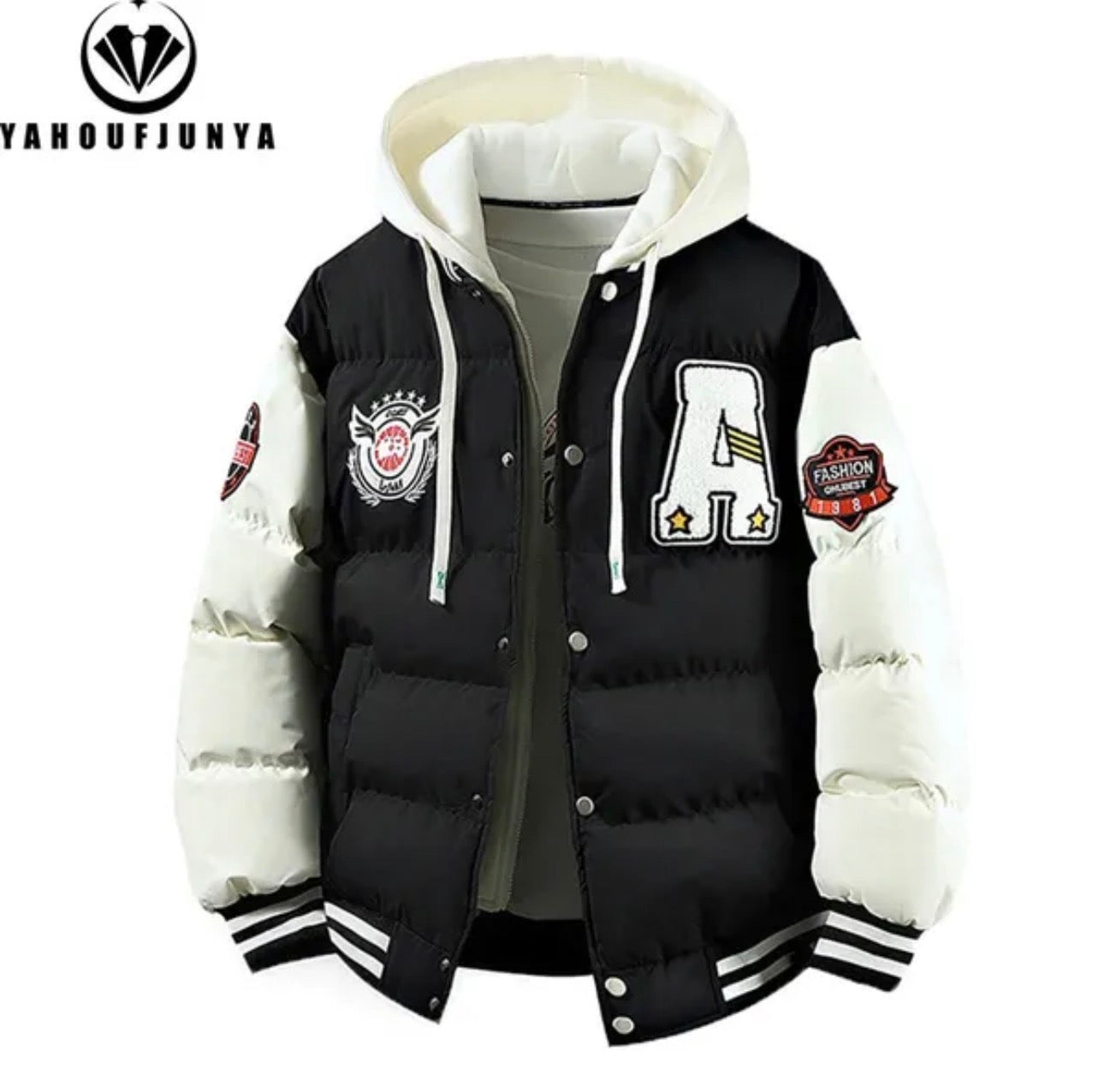 Men’s Windbreaker Drawstring Hooded Puffer Coat-Various Colours