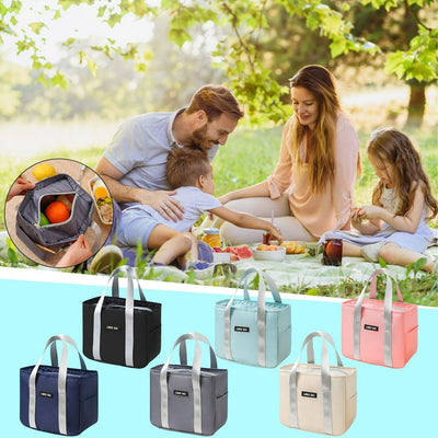 MHome Lunch Bag Insulated Lunch Box, Small Leakproof Cooler Food Lunch Containers Reusable High Capacity Lunch Tote Bags for Work, Travel, Outdoor-Various Colours