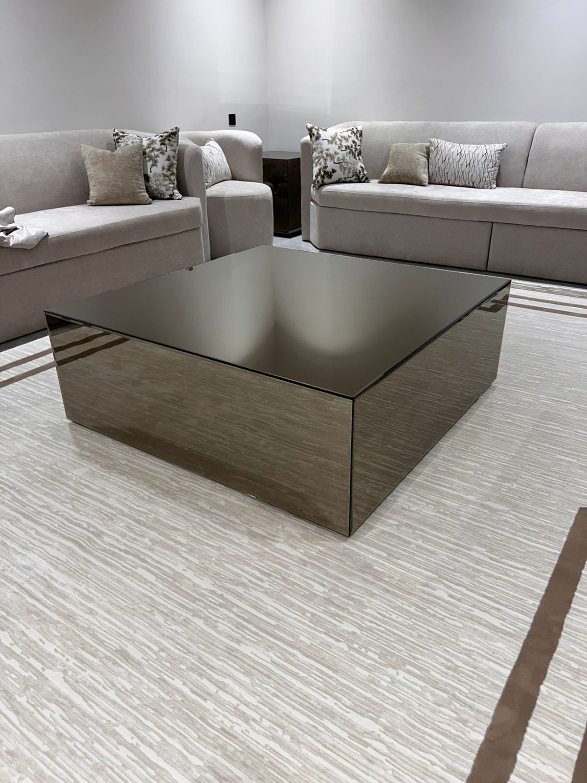 MFURN Minimalist Square Mirrored Block Coffee Table-Various Colour