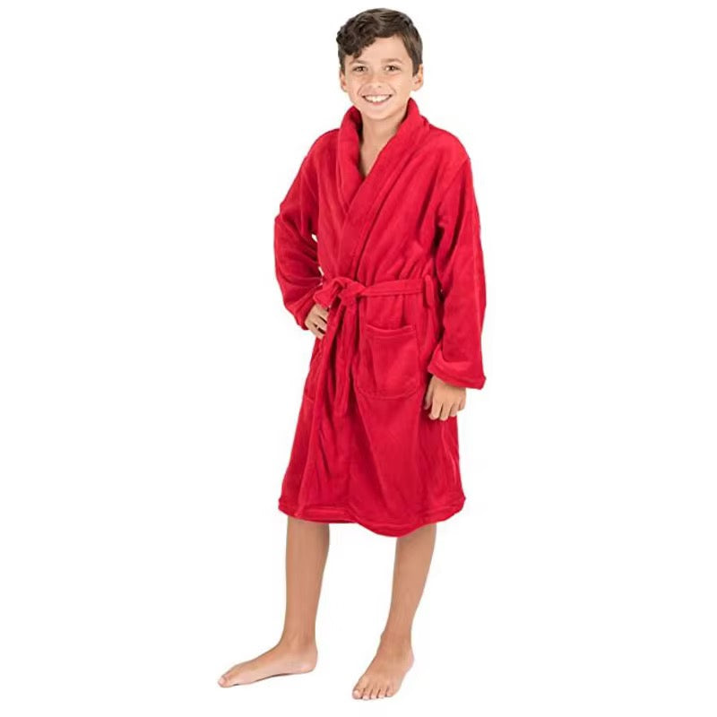 Kids Plush Hooded Robes