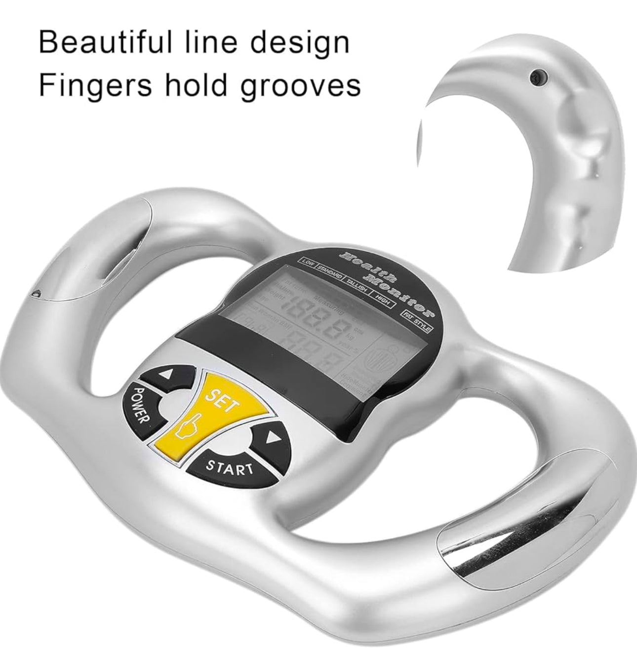 Handheld Body Fat Tester, Body Composition Smart Scale Analyzer, Body Fat Measuring Instrument BMI Meter, Tracks Heart Health, Vascular Age, BMI, Fat, Muscle & Bone Mass, Water