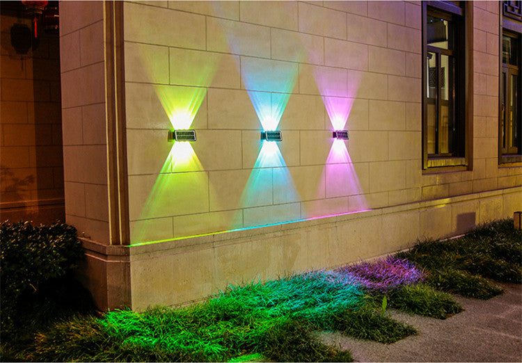 Triple Light Source Solar Powered Sensor Wall Light RGB With 2 Lighting Modes