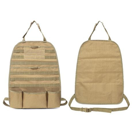 Multi-function Tactical Car Back Seat Hanging Molle Pouch Organizer-Tan
