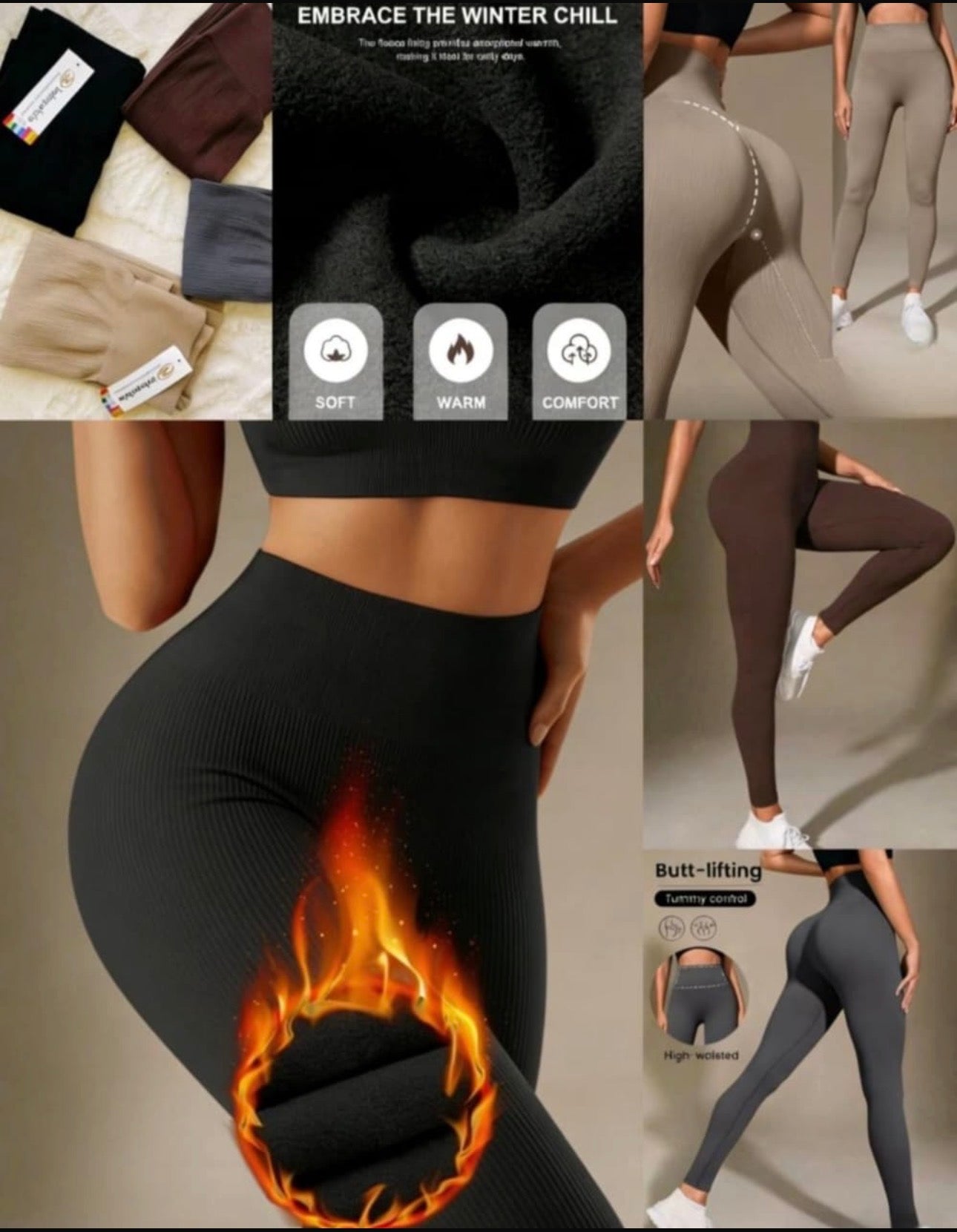 Winter Warmers Ladies Thermal Ribbed Leggings-Various Colours