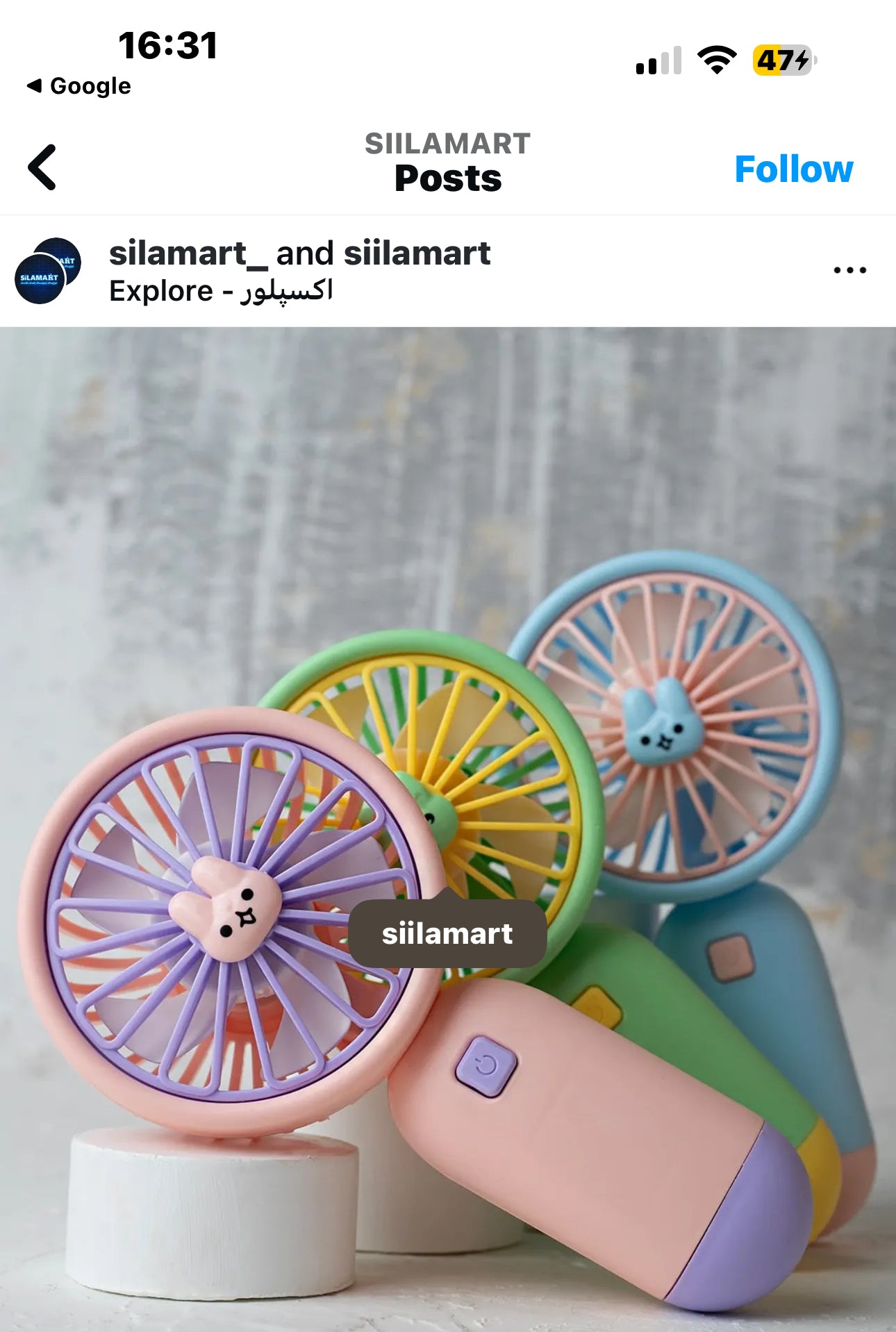 Mini Fan With Mobile Phone Holder USB Charging-Various Colours