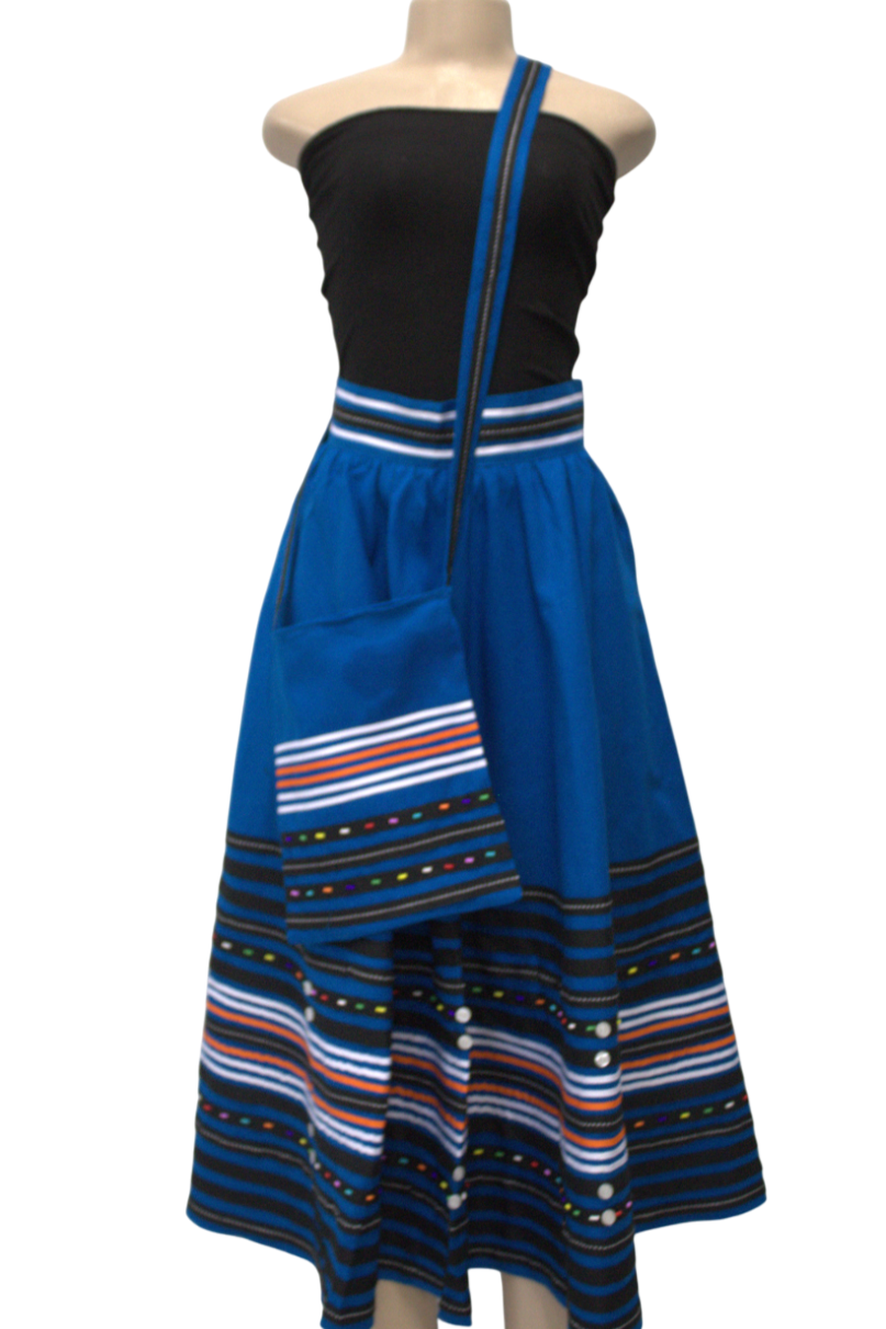 African Themed Ladies Traditional 2pc Skirt And Bag - Various Options