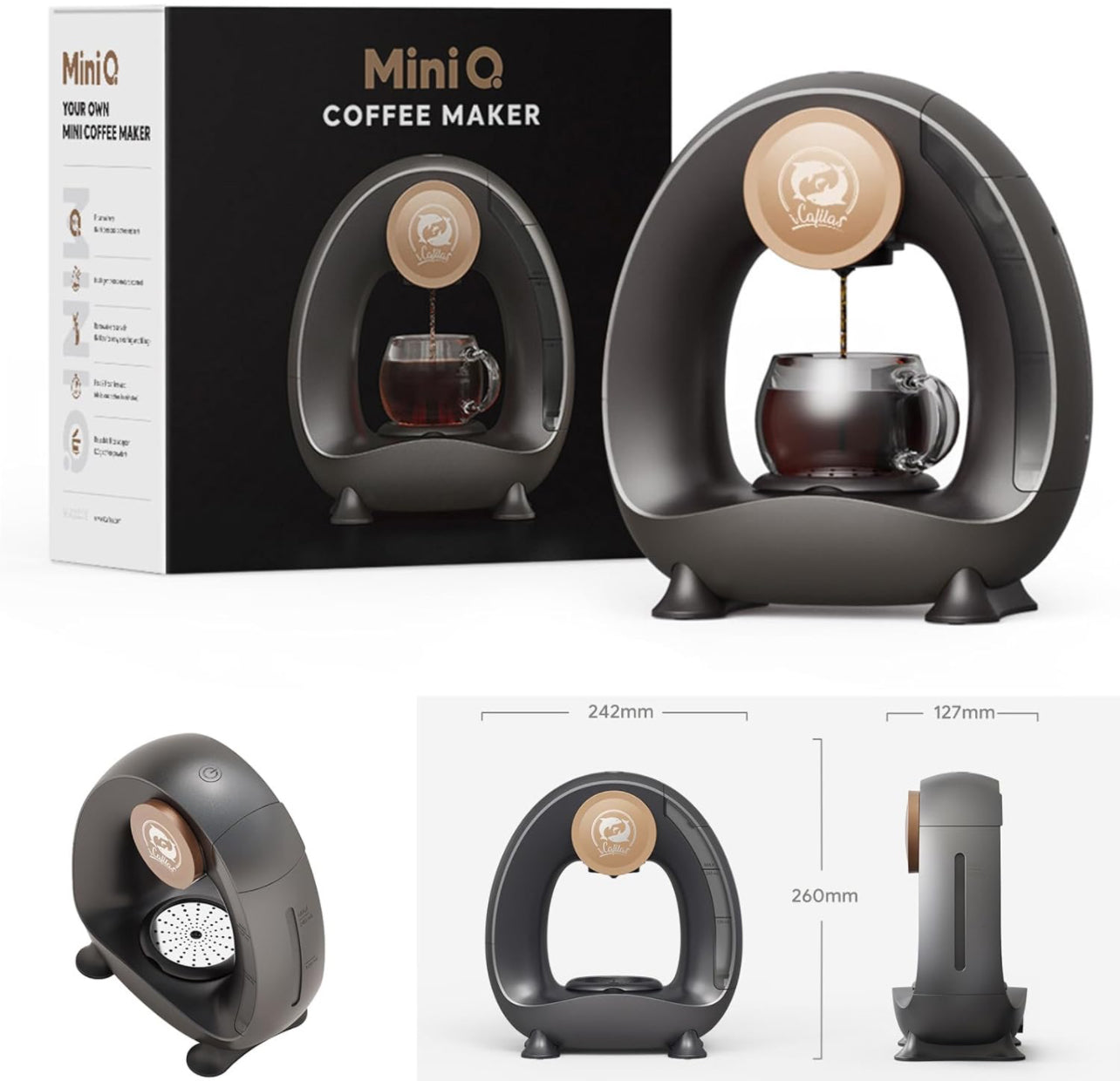 Portable Automatic Coffee/Tea Machine, Mini Q Electric Coffee-Tea Maker