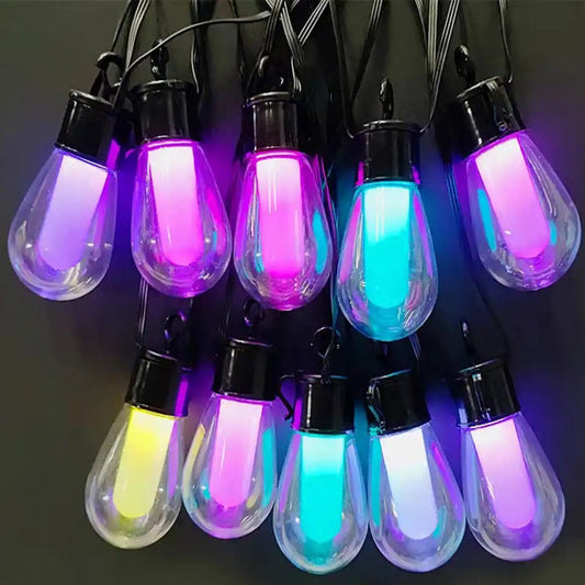 LED Bubble Lights String 5V USB 10M RGBIC Outdoor Waterproof Camping lights with Hooks