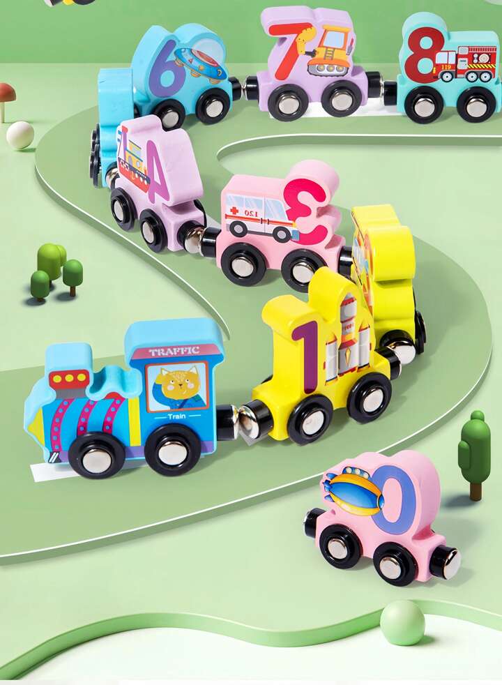 MTech Kids Magnetic Wooden Toy Train Set