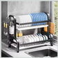 MHome 2-Tier Stainless Steel Dish Rack – Durable Organizer for Plates, Cups & Utensils