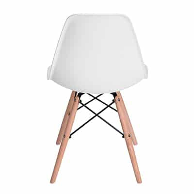 MFurn Round Table+Four Eames Style Chairs ,Glass Table Top Dining 5pc Set