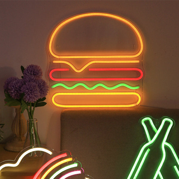 Hamburger LED Neon Sign