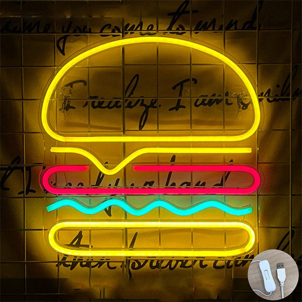 Hamburger LED Neon Sign