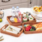 MHome  Kitchen Bread Serving Trays Unique Rectangular Woven Baskets for Fruit and Bread with Easy Carry Handle 3pc Set