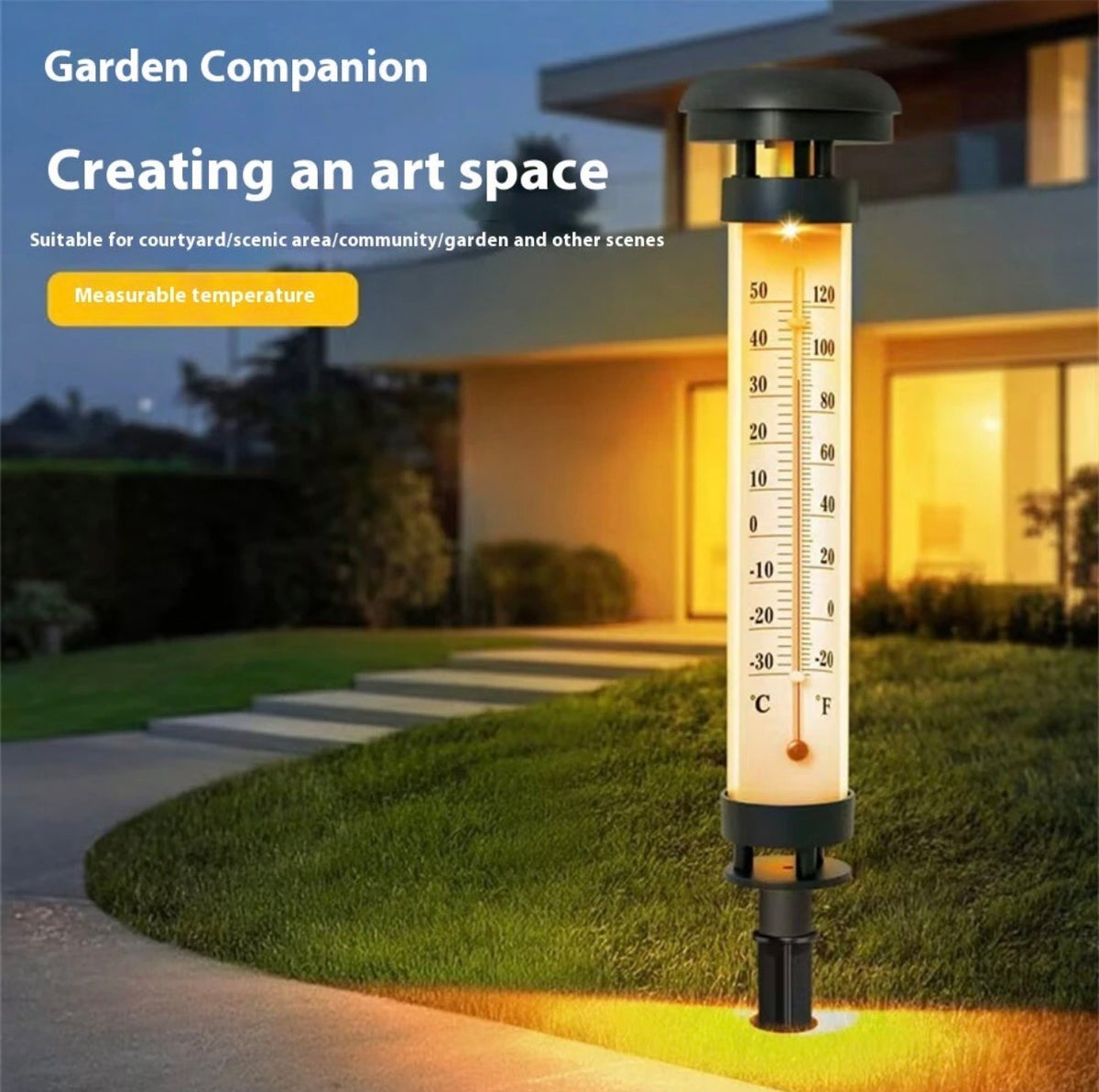 MHome Solar Powered Ground Thermometer