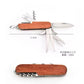 MGadget Wooden Handle Knife 11 In 1 Portable Folding Army Knife Multitool Survival Gadgets Camping Emergency Tools.