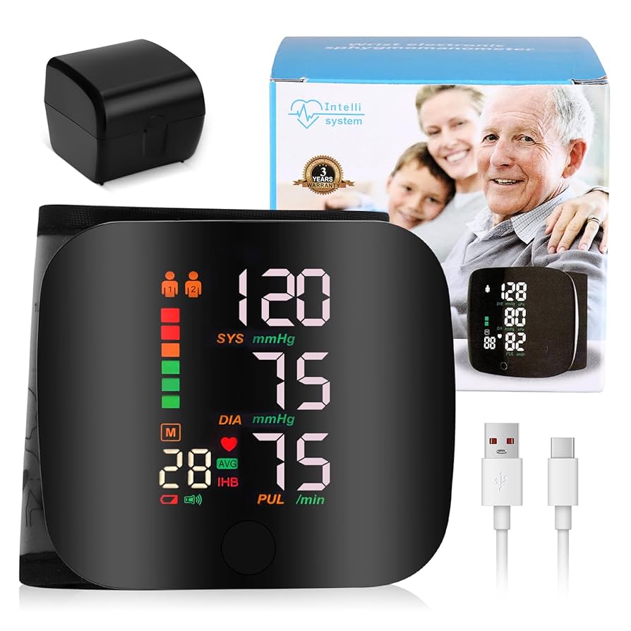 MTech Wrist Blood Pressure Monitor – Portable, Rechargeable & Voice Assisted