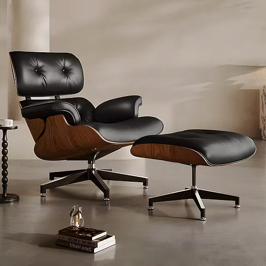 MFURN Eames Inspired Mid Century Lounge Chair & Foot Stool