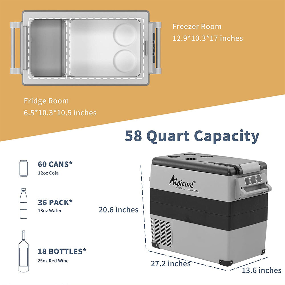 Alpicool CF55 Portable Car Fridge