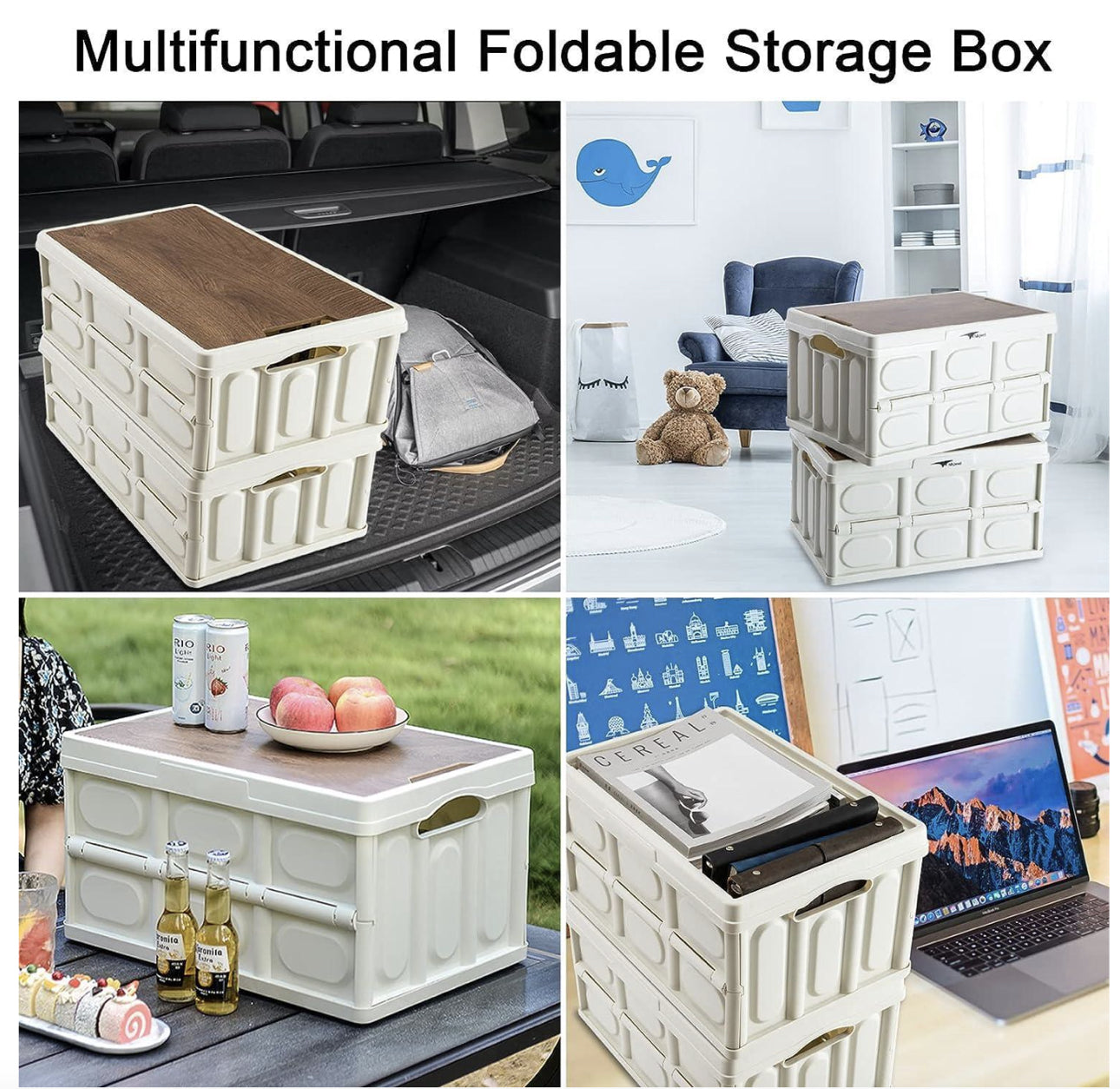 MHome Multifunctional Foldable & Stackable Storage Box