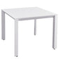 MFurn Zanele Inspired White 6pc  Outdoor Dining Set With Aluminium Frame Inc Umbrella+Base