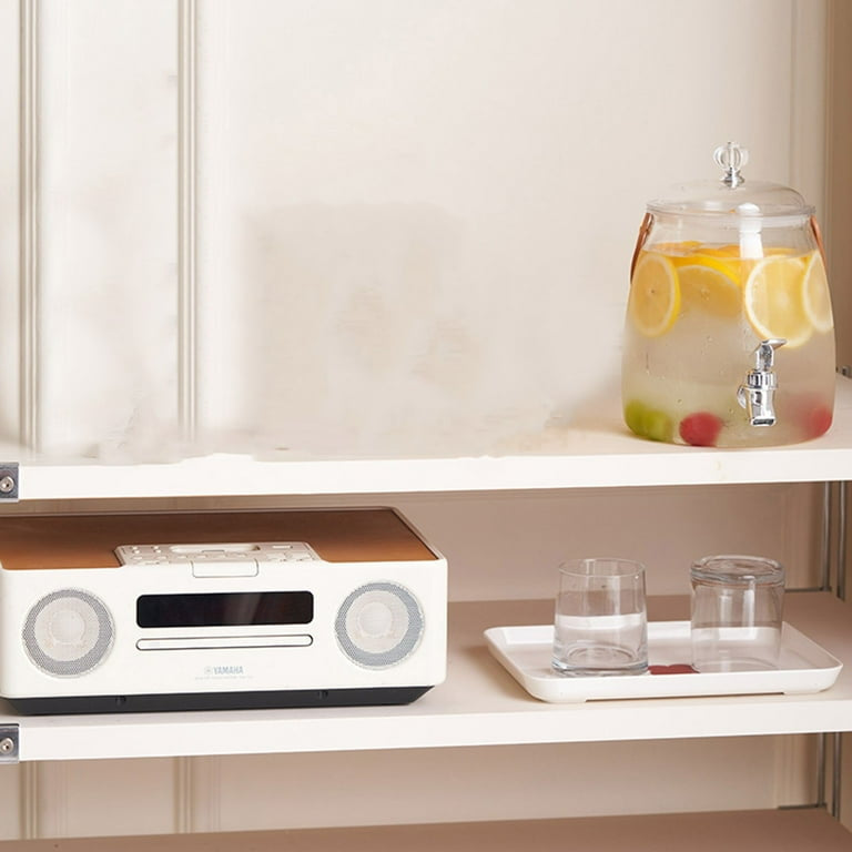 MHome Beverage Dispenser with Tap, Lid & Leather Handle – Clear plastic Dispenser Jar 5.5L