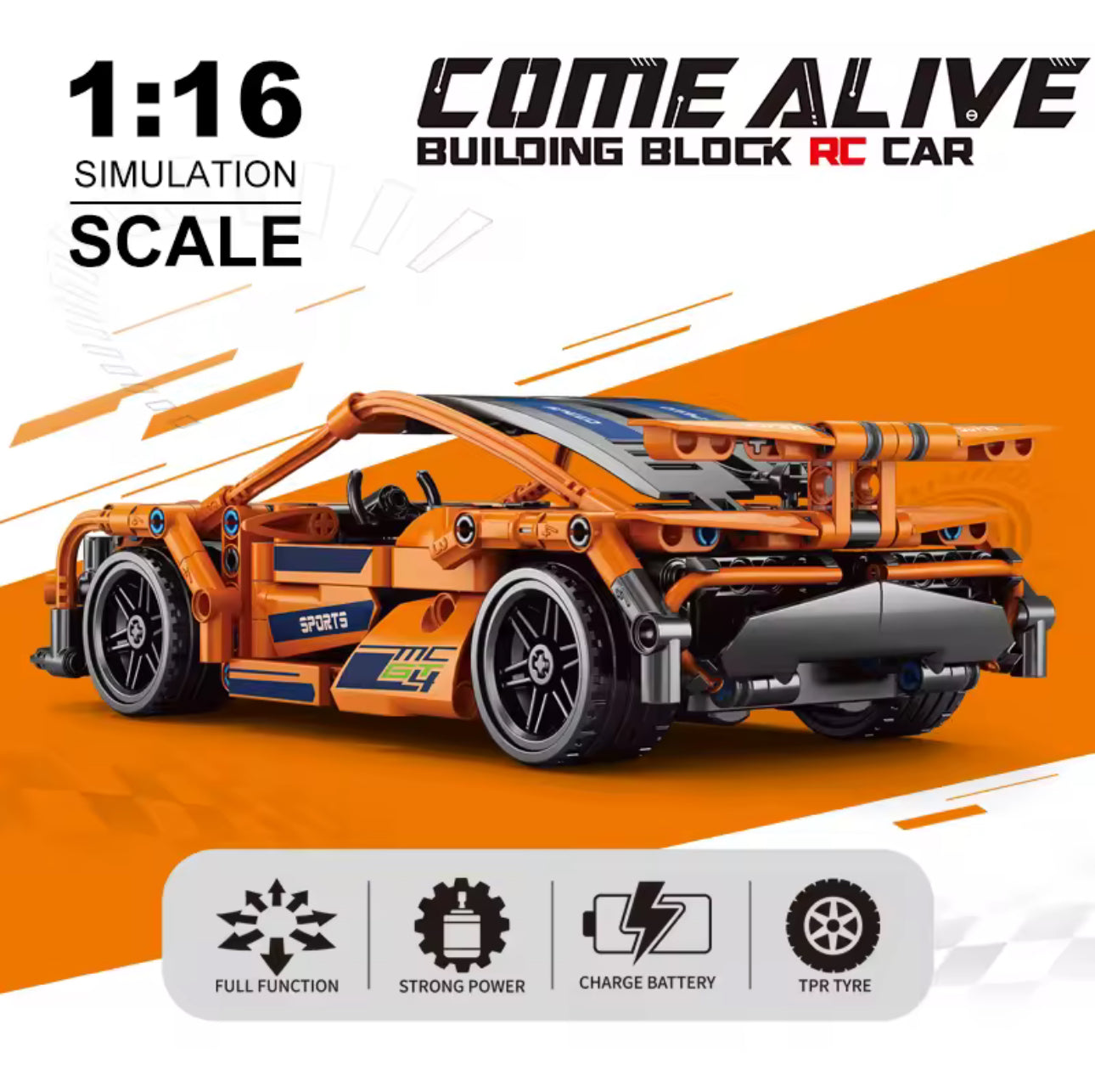 Building Block Speed Sports Car Remote Control Toy 408pc