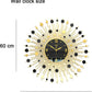 Classic Sun Burst Metal Wall Clock Living Room Decoration Silent Battery Operated Clock,60 x 60 cm