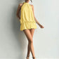 Ladies Halter Neck Chiffon Mini Dress-Various Colours