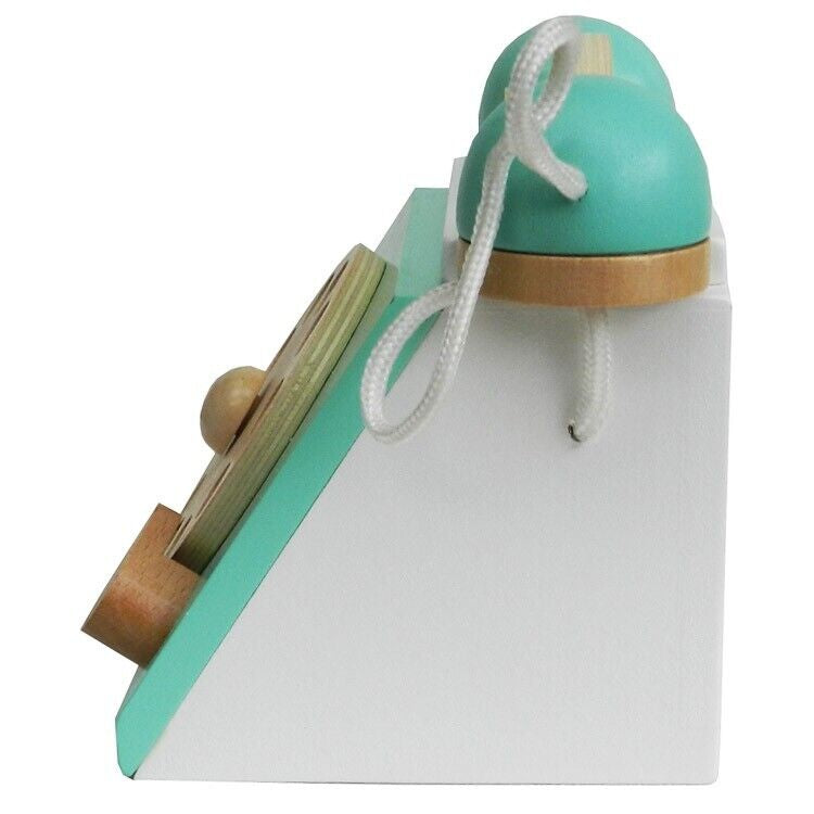 Kids Baby Wooden Pretend Retro Phone Toy Antique Dial Telephone Rotary Design