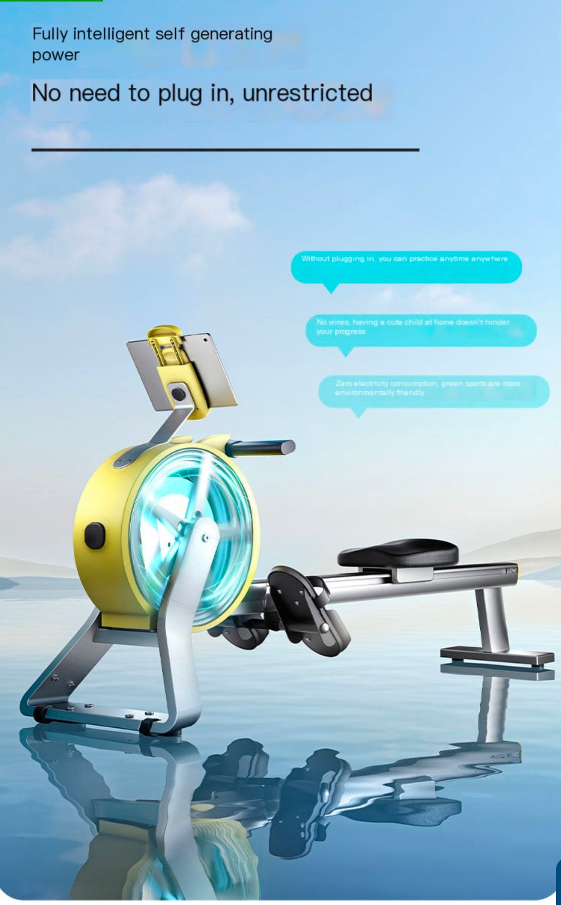 Pro-Sportz V3 Home Use Fitness Equipment Popular Cardio Exercise Machine Self Generating Rowing Machine