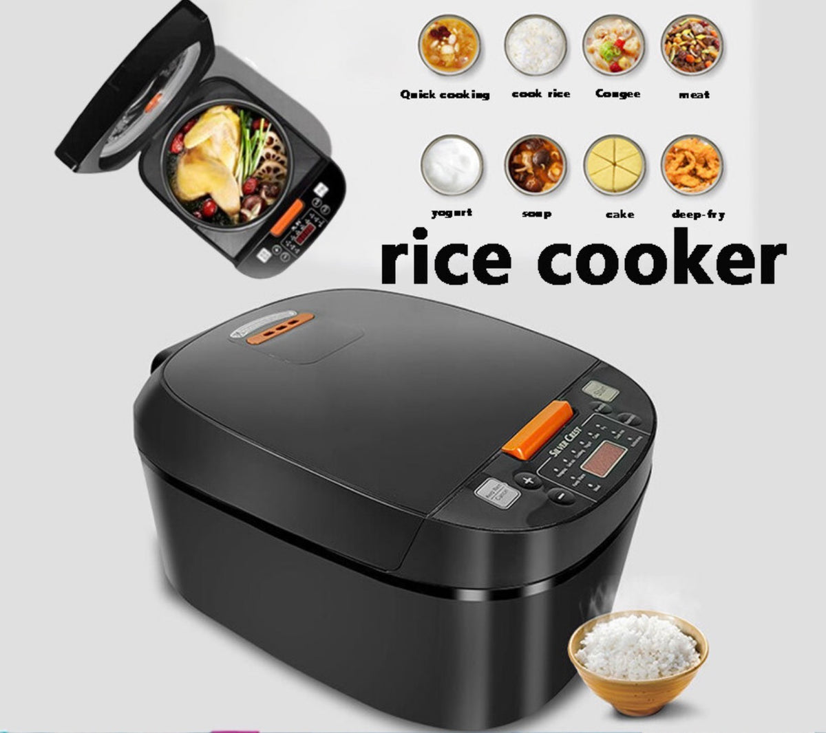 Generic Rice Cooker Rice Cooker Digital 5L Silver Crest – Megamall Online Store