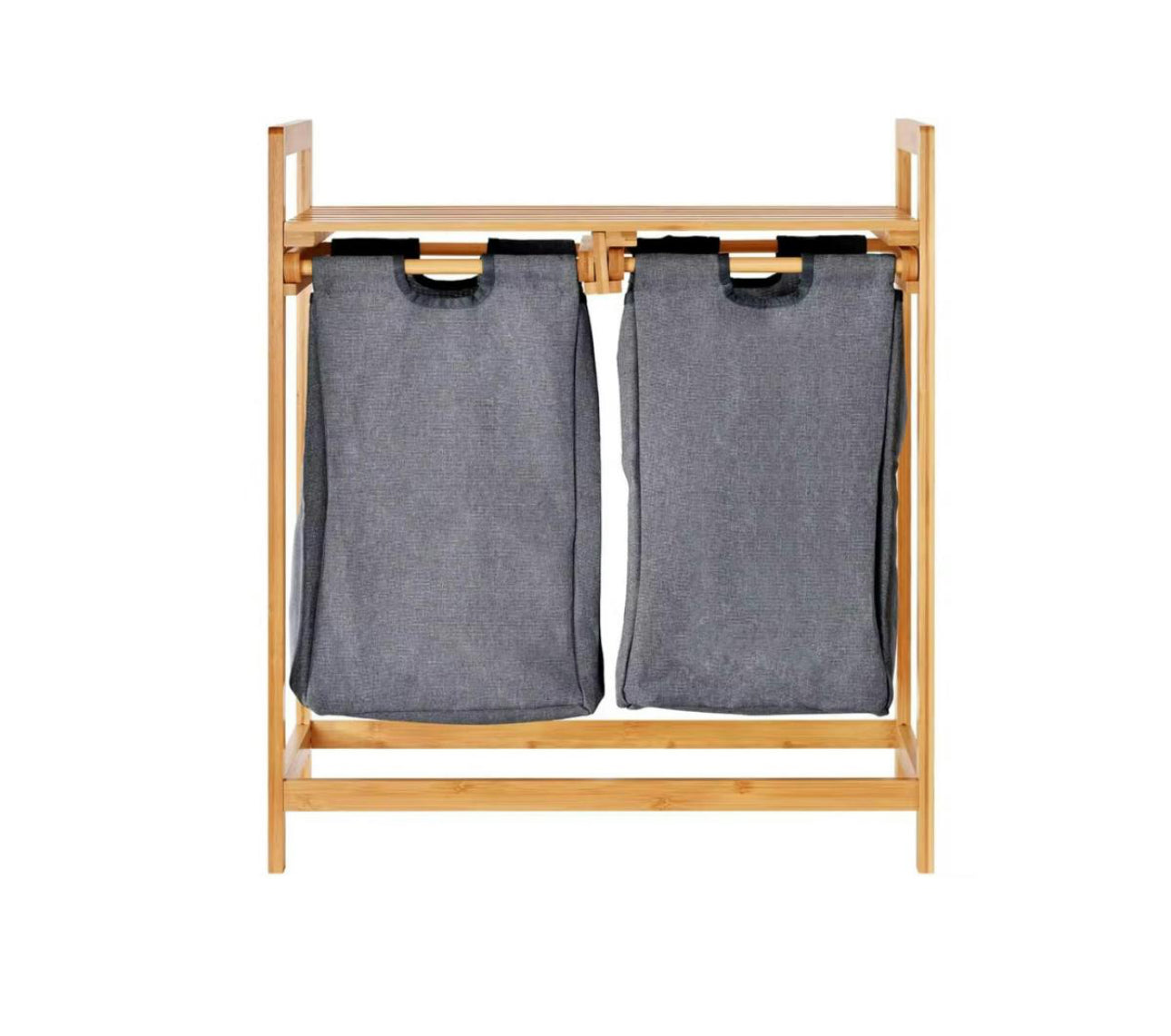 MHome 2:1 Bamboo Laundry Basket